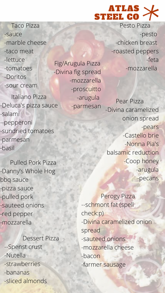 Our latest "Pizza Night" menu!